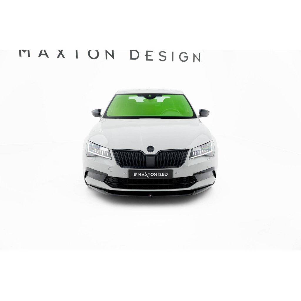 Maxton Design spoiler pod přední nárazník ver.1 pro Škoda Superb Mk3, černý lesklý plast ABS