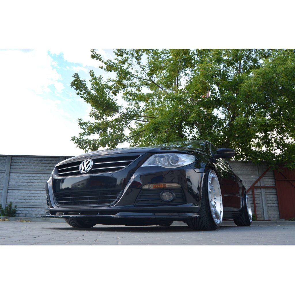 Maxton Design spoiler pod přední nárazník ver.1 pro Volkswagen CC, černý lesklý plast ABS