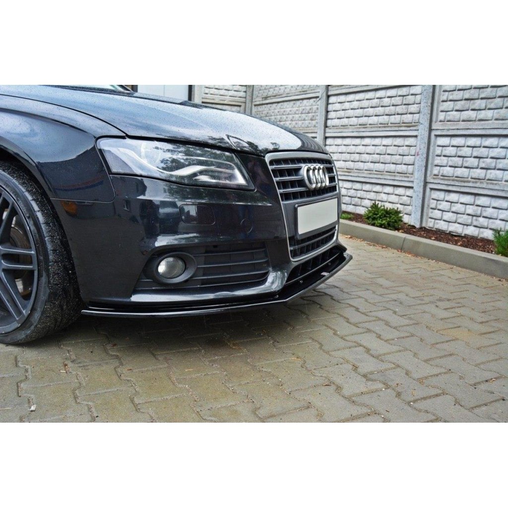 Maxton Design spoiler pod přední nárazník ver.2 pro Audi A4 B8, černý lesklý plast ABS