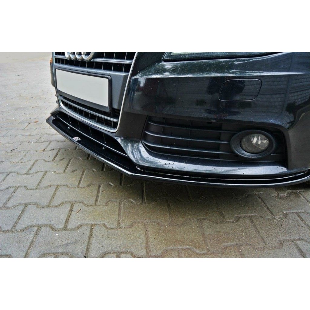 Maxton Design spoiler pod přední nárazník ver.2 pro Audi A4 B8, černý lesklý plast ABS