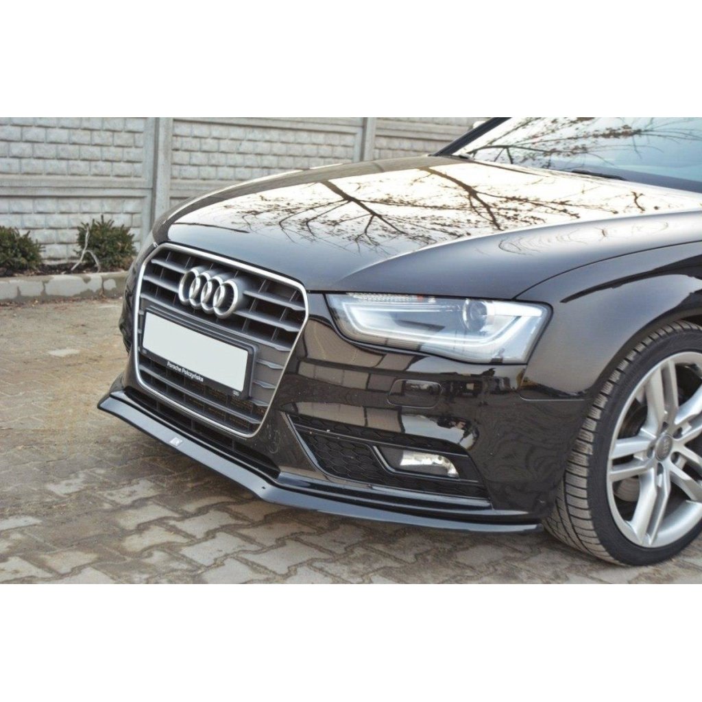 Maxton Design spoiler pod přední nárazník ver.2 pro Audi A4 B8 Facelift, černý lesklý plast ABS