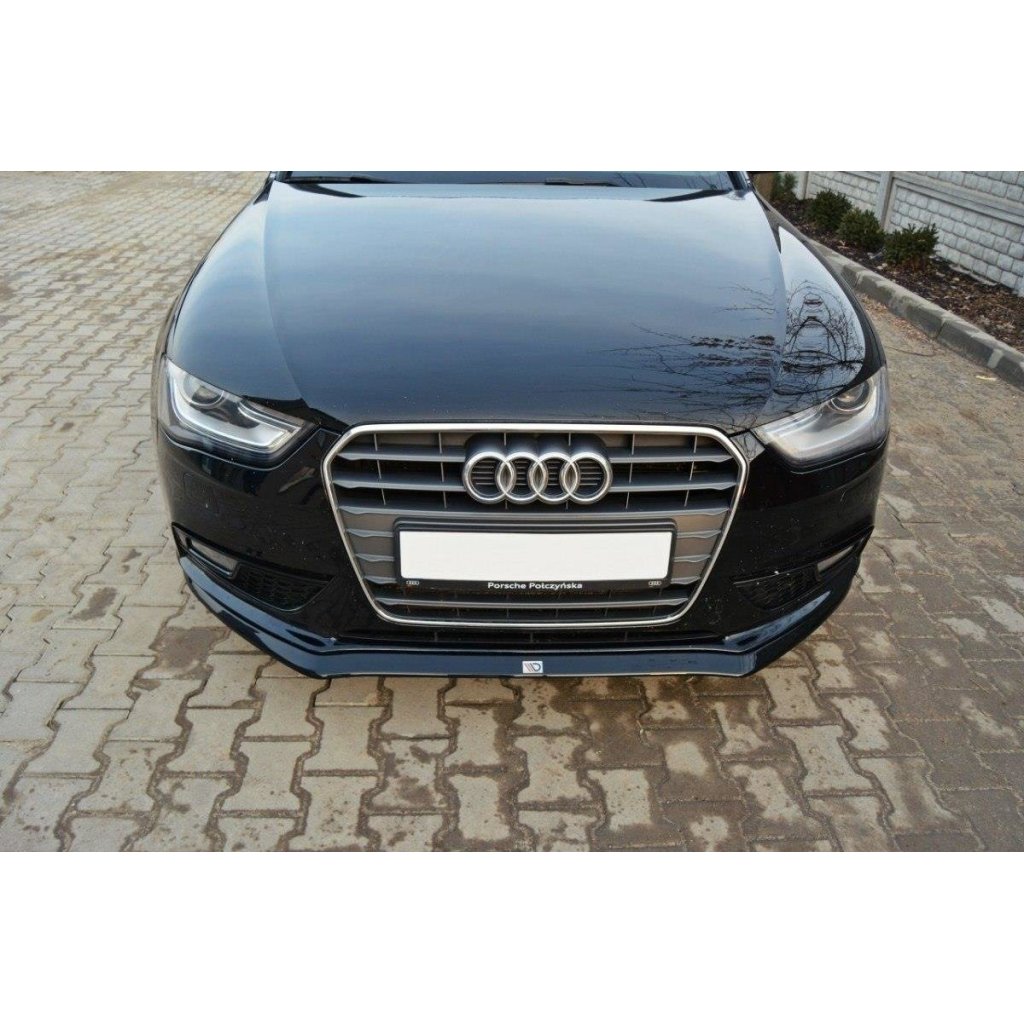 Maxton Design spoiler pod přední nárazník ver.2 pro Audi A4 B8 Facelift, černý lesklý plast ABS