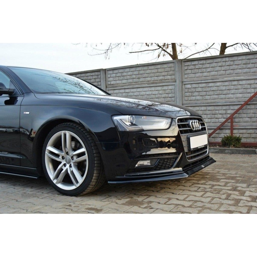 Maxton Design spoiler pod přední nárazník ver.2 pro Audi A4 B8 Facelift, černý lesklý plast ABS