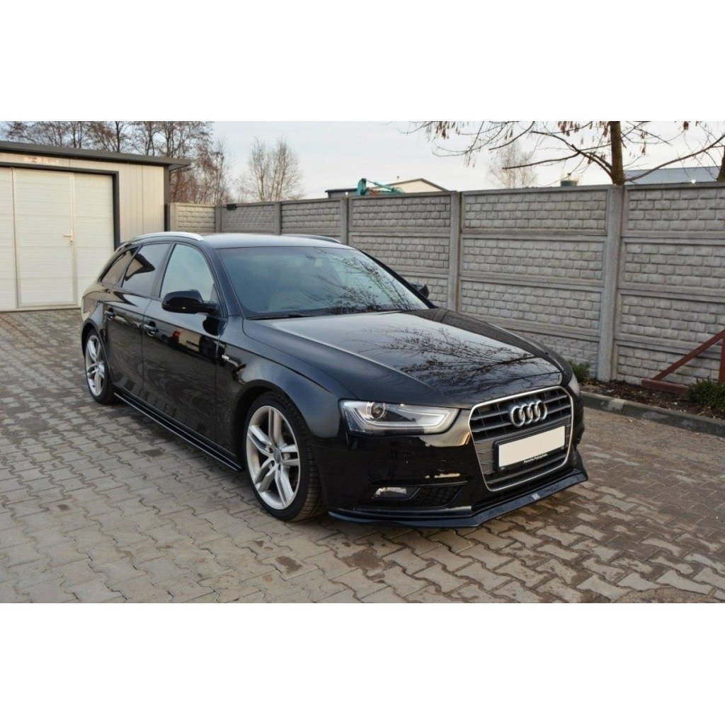 Maxton Design spoiler pod přední nárazník ver.2 pro Audi A4 B8 Facelift, černý lesklý plast ABS