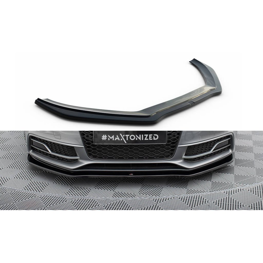 Maxton Design spoiler pod přední nárazník ver.2 pro Audi A5 8T FL, černý lesklý plast ABS