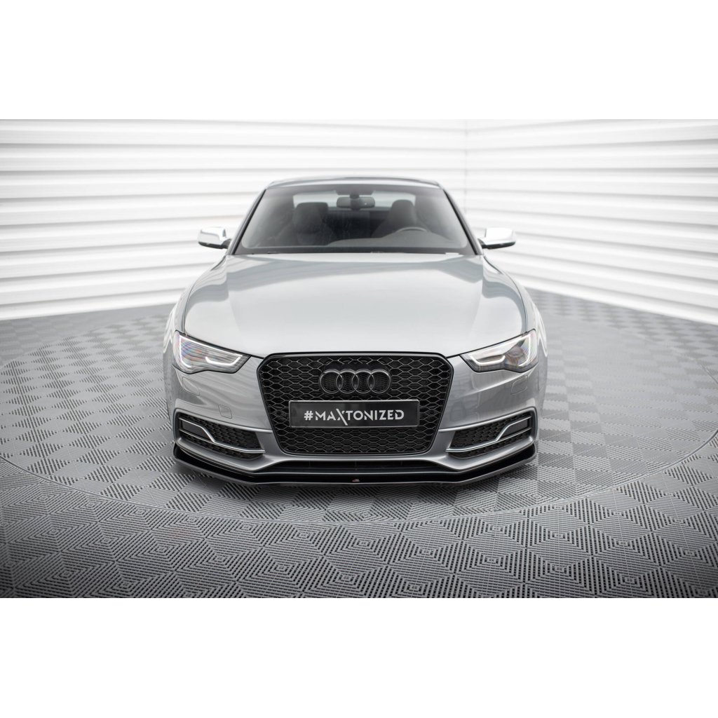 Maxton Design spoiler pod přední nárazník ver.2 pro Audi A5 8T FL, černý lesklý plast ABS