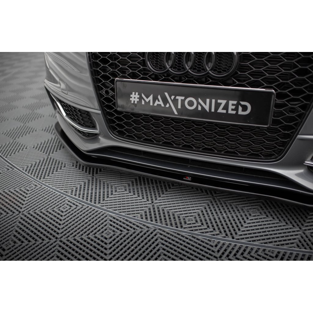 Maxton Design spoiler pod přední nárazník ver.2 pro Audi A5 8T FL, černý lesklý plast ABS