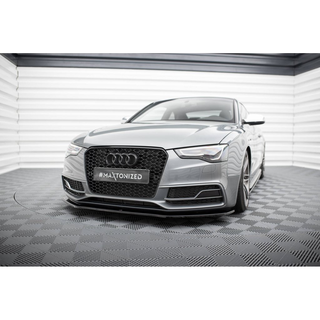 Maxton Design spoiler pod přední nárazník ver.2 pro Audi A5 8T FL, černý lesklý plast ABS