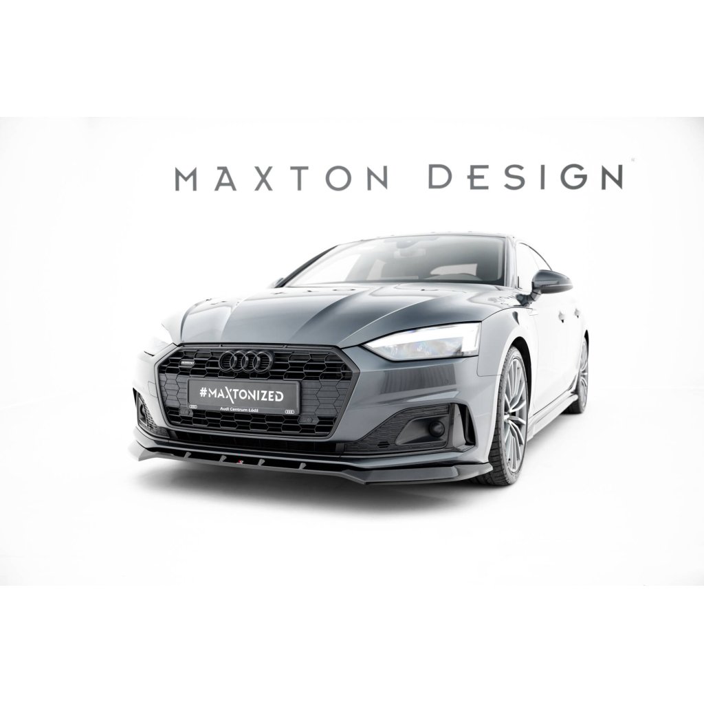 Maxton Design spoiler pod přední nárazník ver.2 pro Audi A5 F5 Facelift, černý lesklý plast ABS, Coupe/Sportback