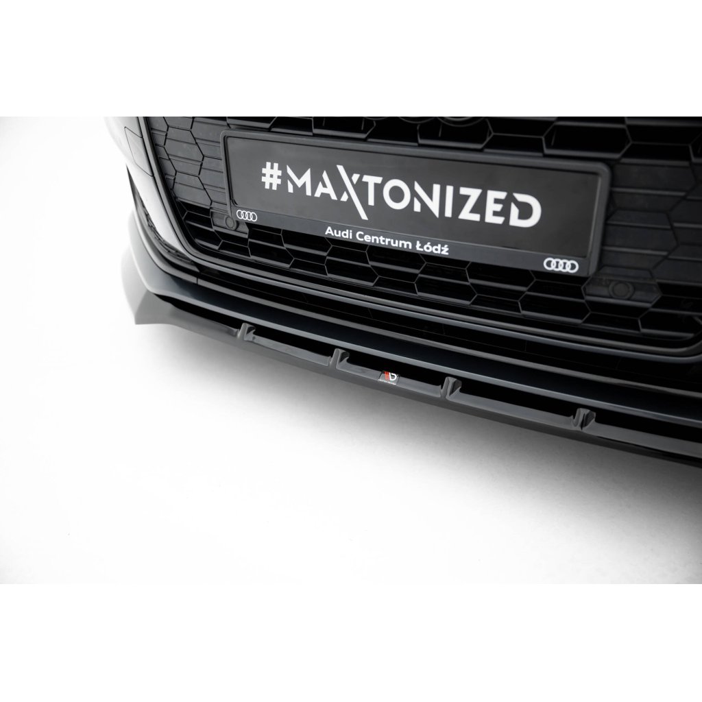 Maxton Design spoiler pod přední nárazník ver.2 pro Audi A5 F5 Facelift, černý lesklý plast ABS, Coupe/Sportback