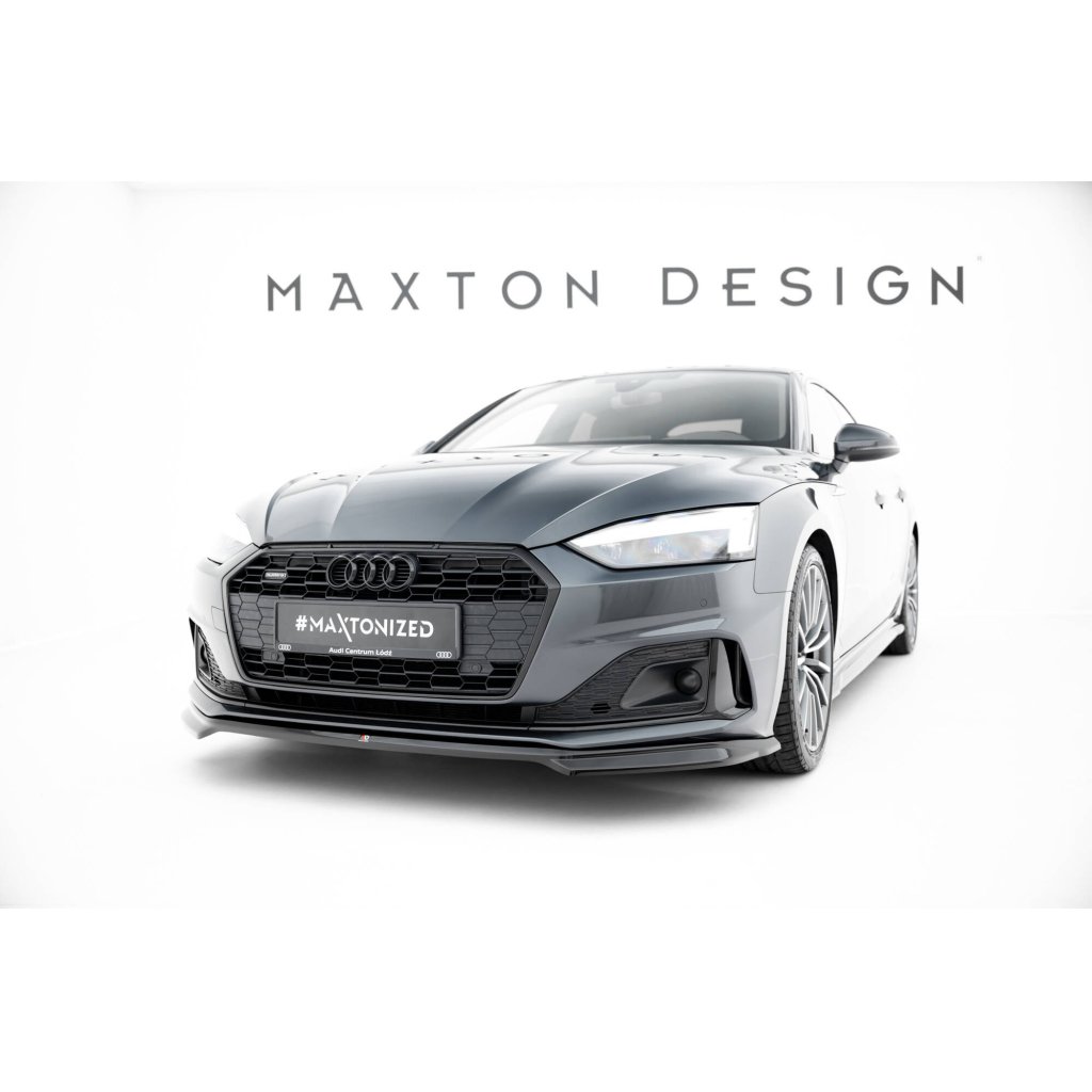 Maxton Design spoiler pod přední nárazník ver.2 pro Audi A5 F5 Facelift, černý lesklý plast ABS, Coupe/Sportback