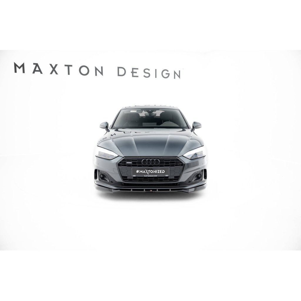 Maxton Design spoiler pod přední nárazník ver.2 pro Audi A5 F5 Facelift, černý lesklý plast ABS, Coupe/Sportback