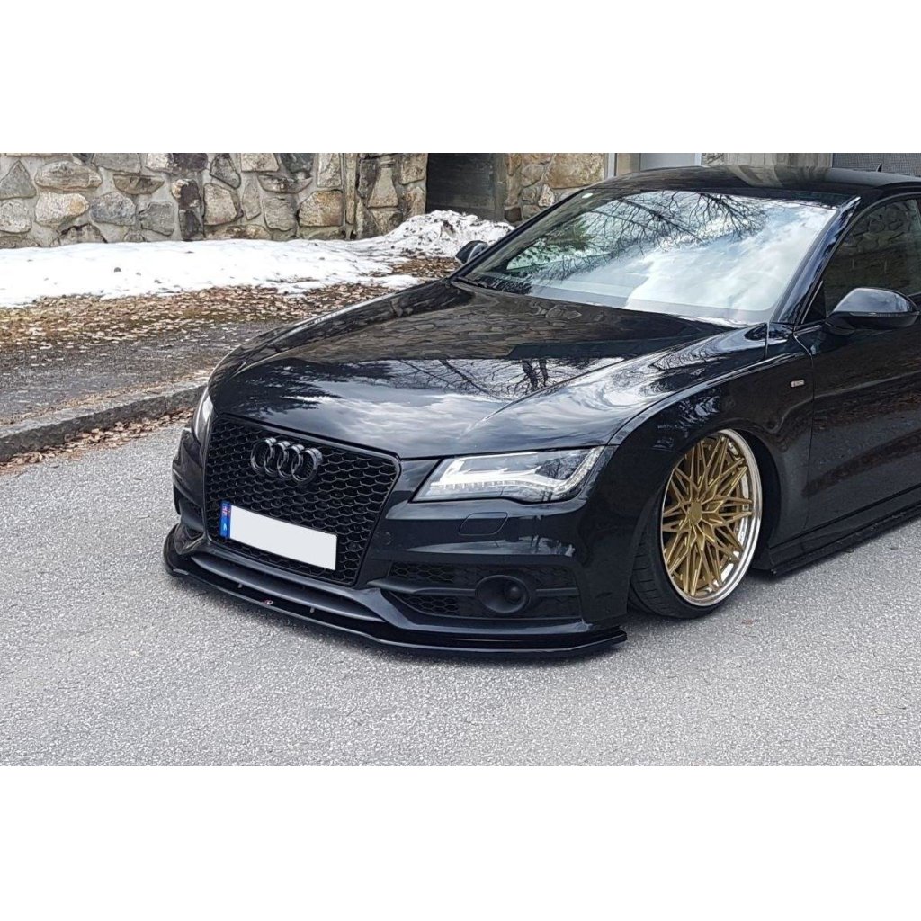 Maxton Design spoiler pod přední nárazník ver.2 pro Audi A7, S7 C7, černý lesklý plast ABS