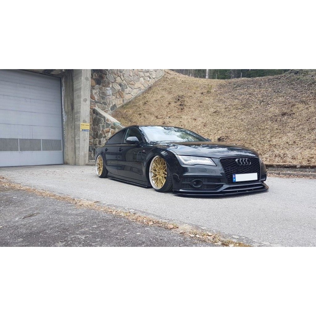 Maxton Design spoiler pod přední nárazník ver.2 pro Audi A7, S7 C7, černý lesklý plast ABS
