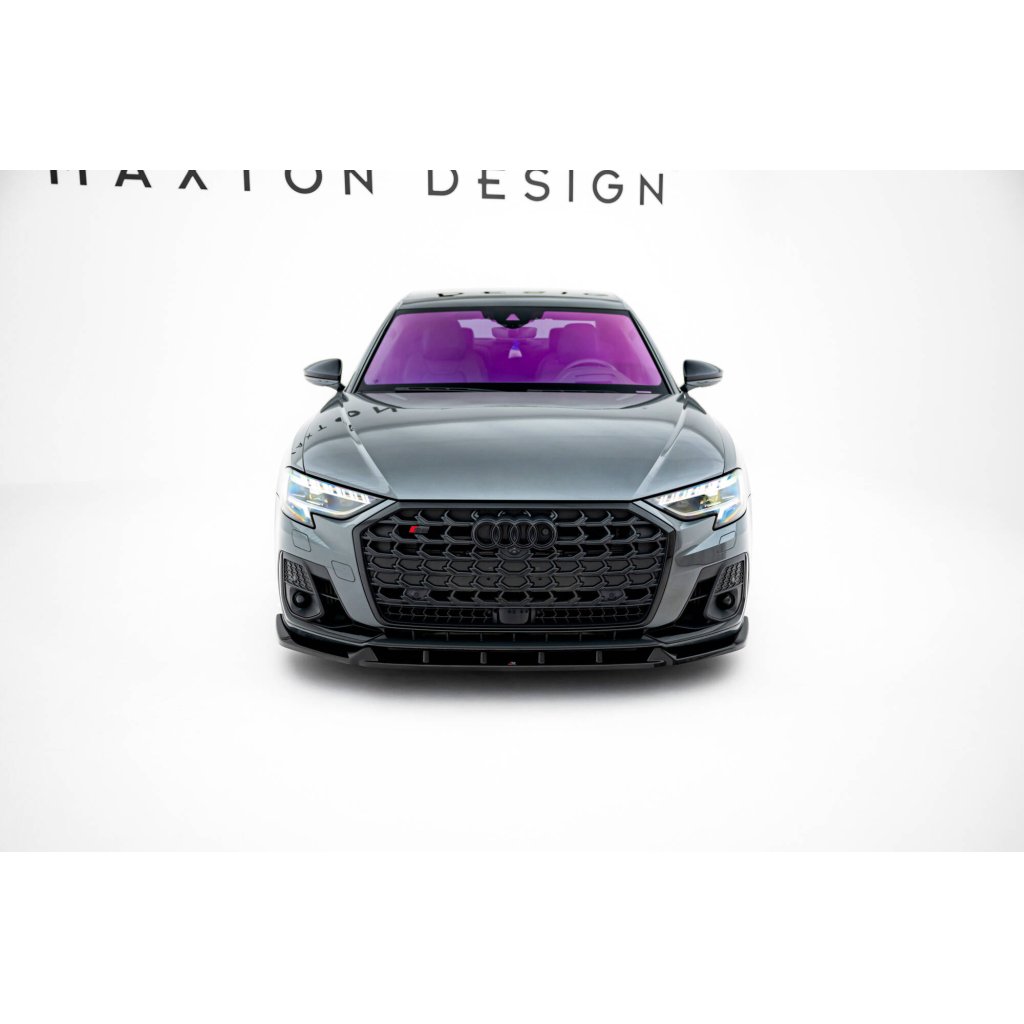 Maxton Design spoiler pod přední nárazník ver.2 pro Audi A8 D5 Facelift, černý lesklý plast ABS, S-Line