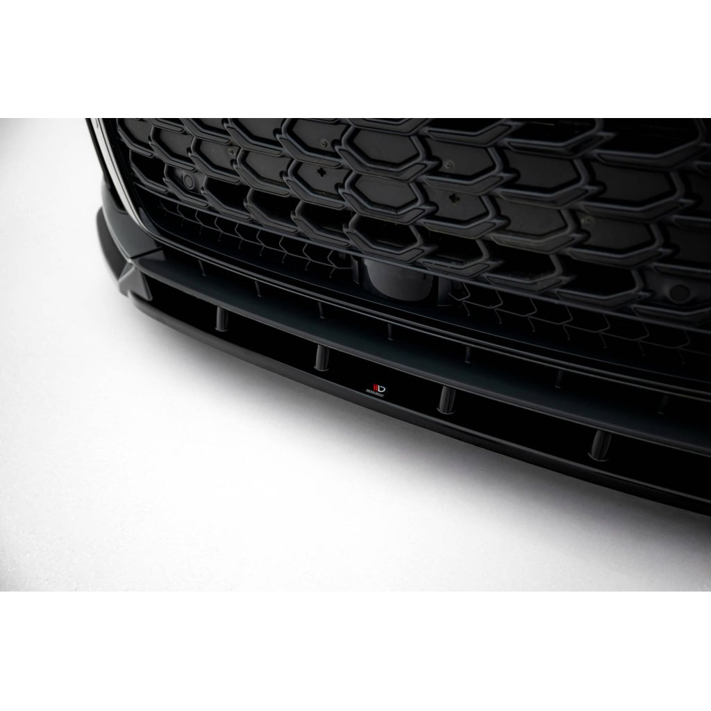 Maxton Design spoiler pod přední nárazník ver.2 pro Audi A8 D5 Facelift, černý lesklý plast ABS, S-Line