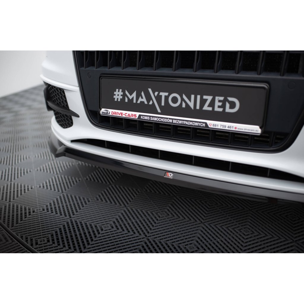 Maxton Design spoiler pod přední nárazník ver.2 pro Audi Q3 8U, černý lesklý plast ABS, S-Line