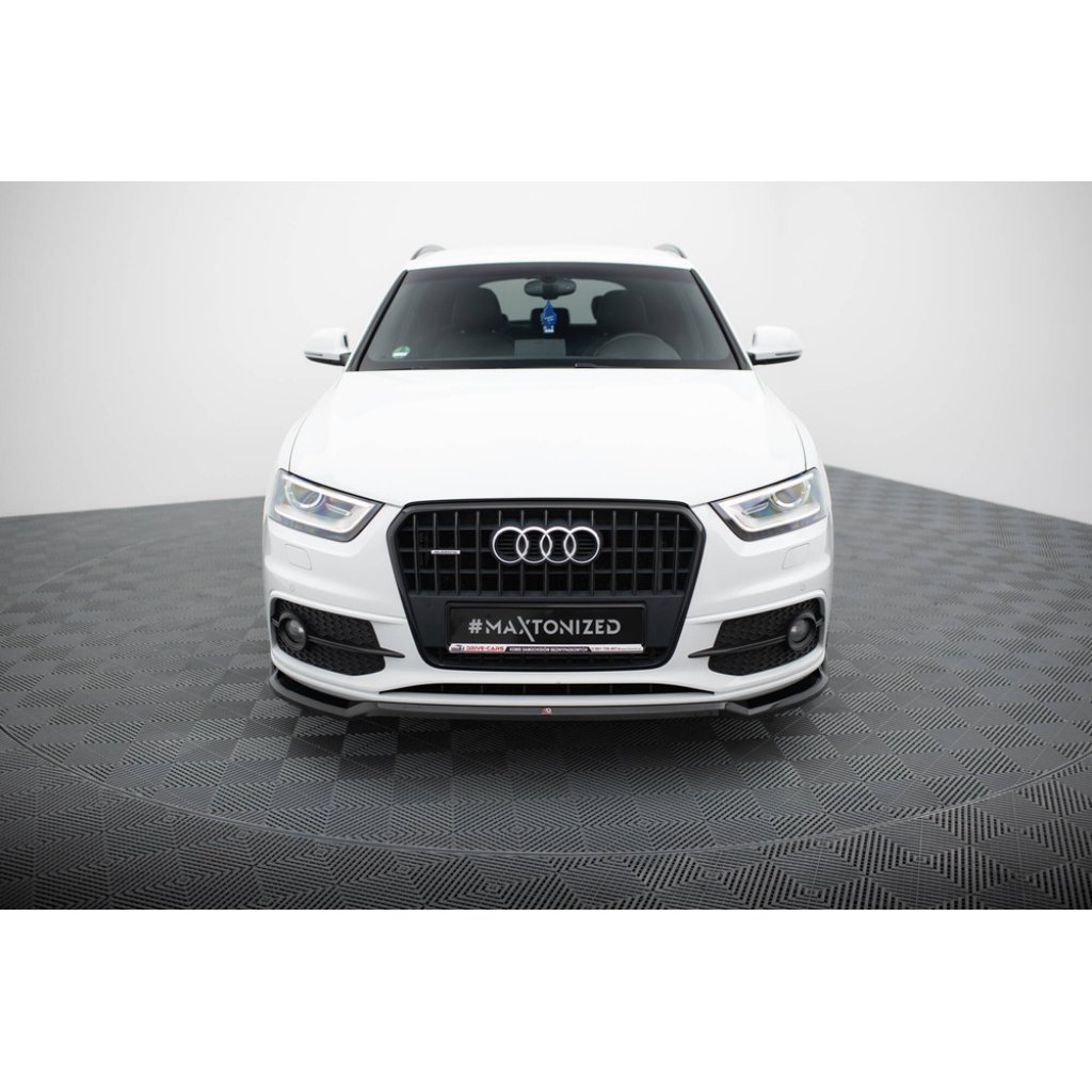 Maxton Design spoiler pod přední nárazník ver.2 pro Audi Q3 8U, černý lesklý plast ABS, S-Line