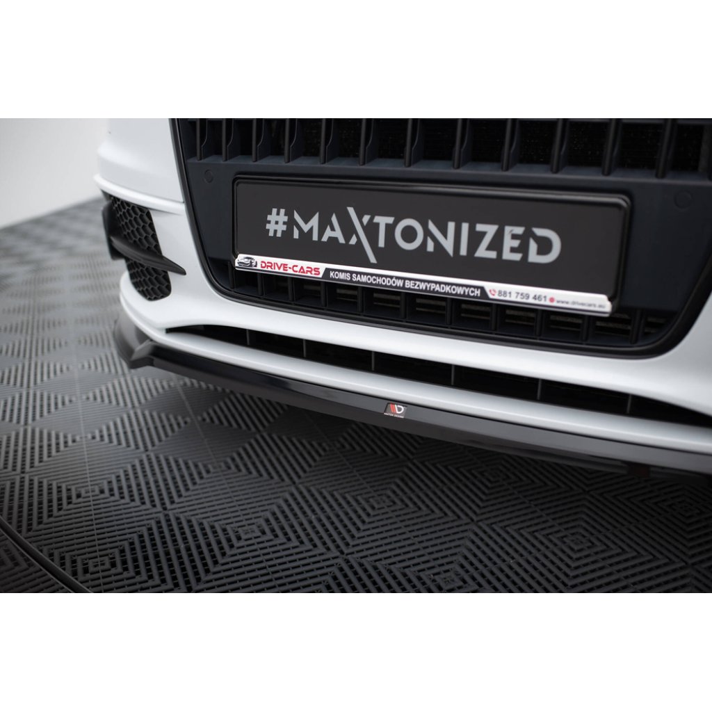 Maxton Design spoiler pod přední nárazník ver.2 pro Audi Q3 8U, černý lesklý plast ABS, S-Line
