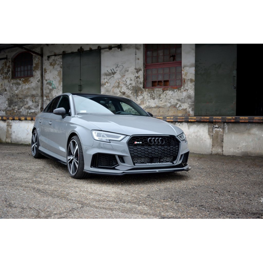 Maxton Design spoiler pod přední nárazník ver.2 pro Audi RS3 8V Facelift, černý lesklý plast ABS, Sedan