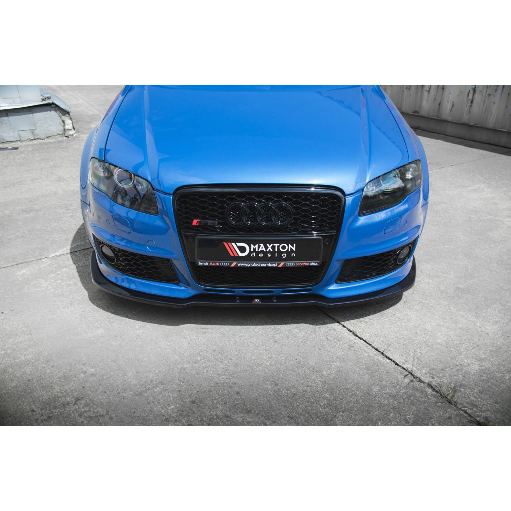 Maxton Design spoiler pod přední nárazník ver.2 pro Audi RS4 B7, černý lesklý plast ABS