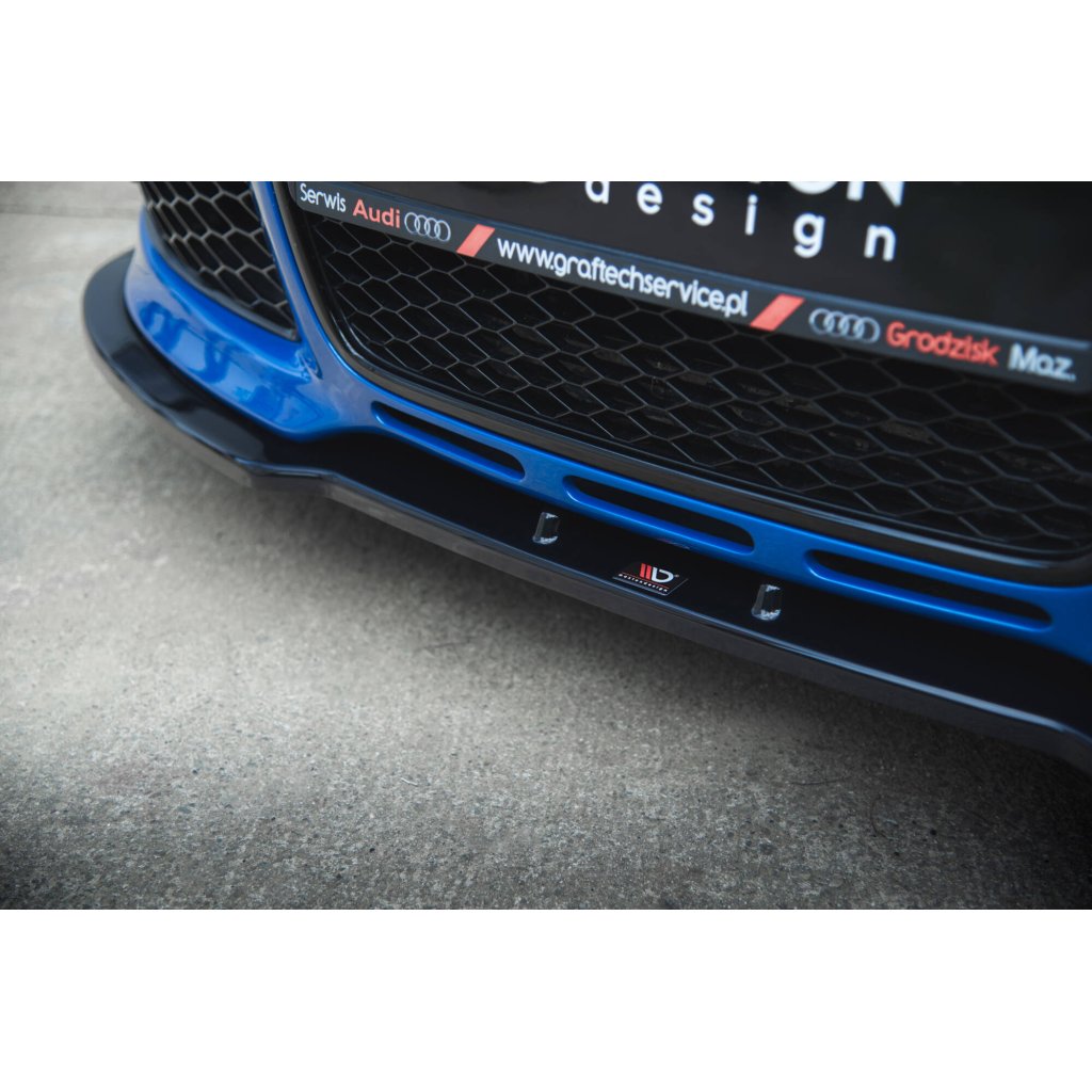 Maxton Design spoiler pod přední nárazník ver.2 pro Audi RS4 B7, černý lesklý plast ABS