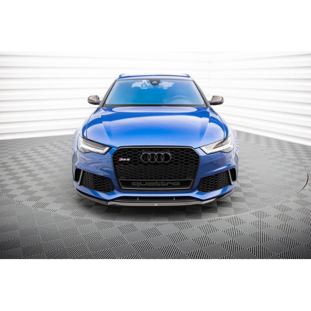Maxton Design spoiler pod přední nárazník ver.2 pro Audi RS6 C7 Facelift, černý lesklý plast ABS