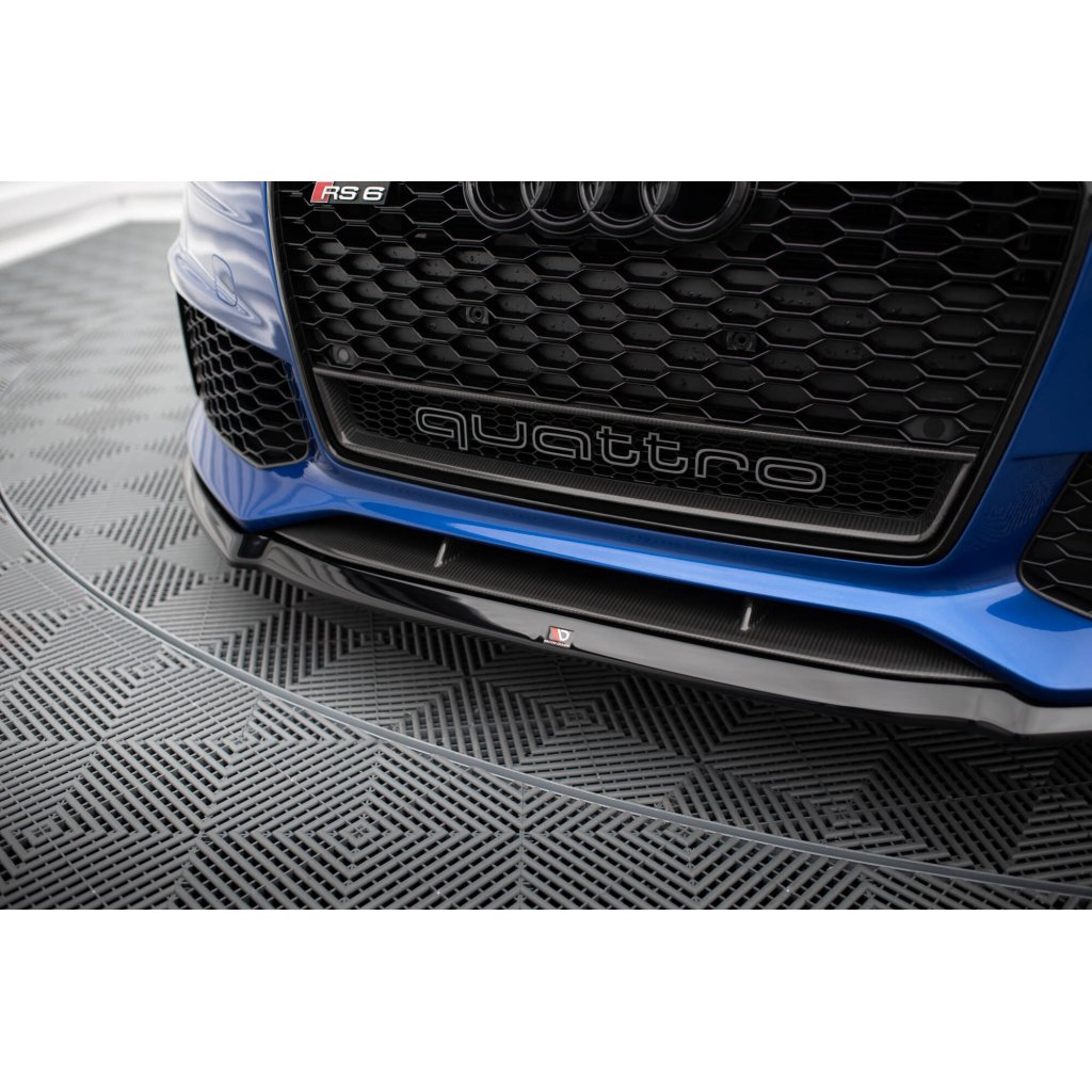Maxton Design spoiler pod přední nárazník ver.2 pro Audi RS6 C7 Facelift, černý lesklý plast ABS