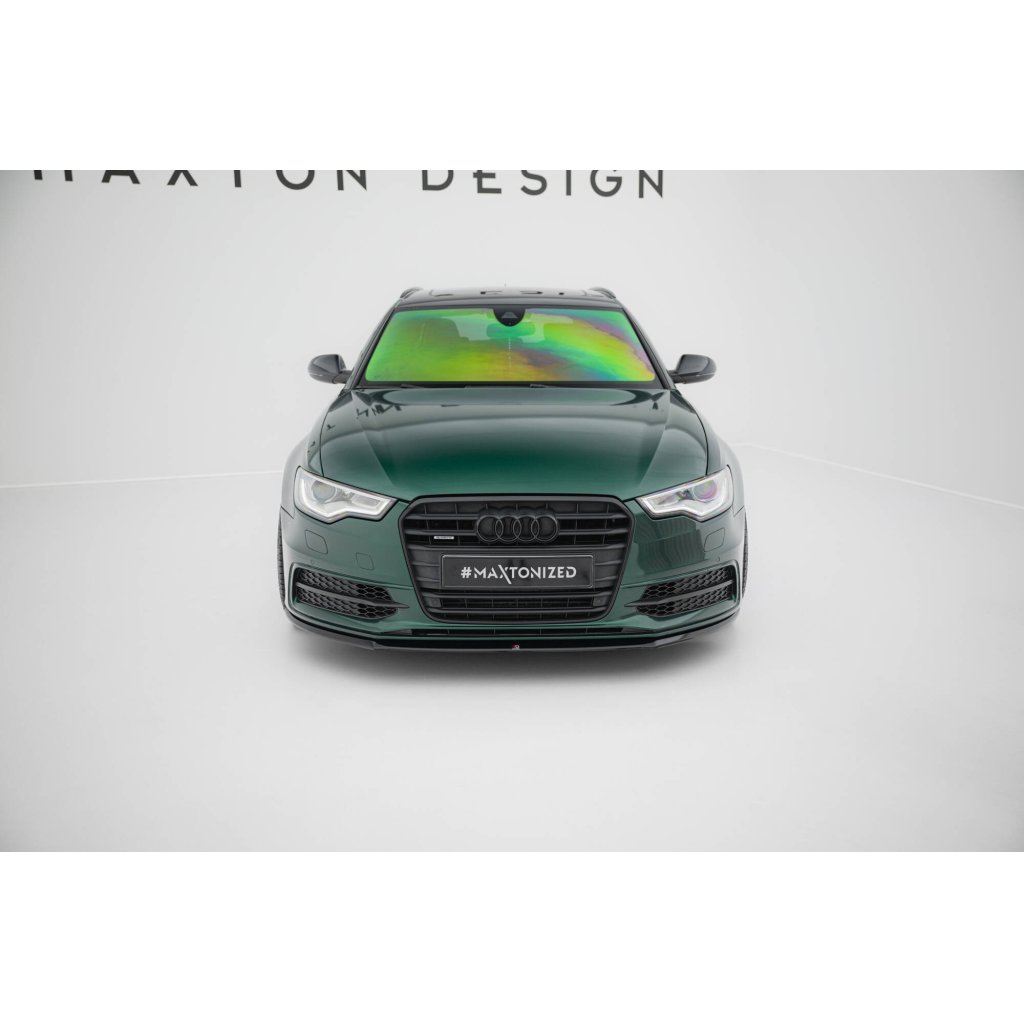 Maxton Design spoiler pod přední nárazník ver.2 pro Audi S6 C7, černý lesklý plast ABS