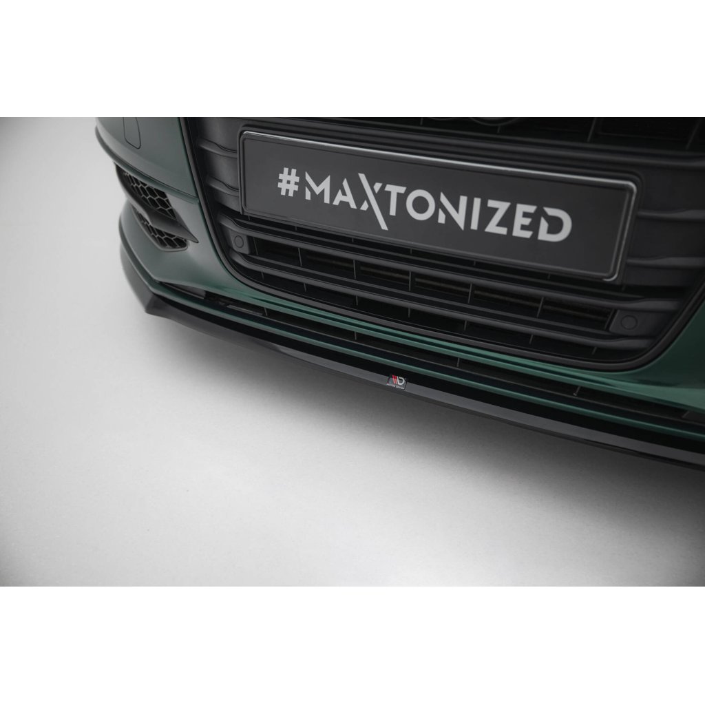 Maxton Design spoiler pod přední nárazník ver.2 pro Audi S6 C7, černý lesklý plast ABS