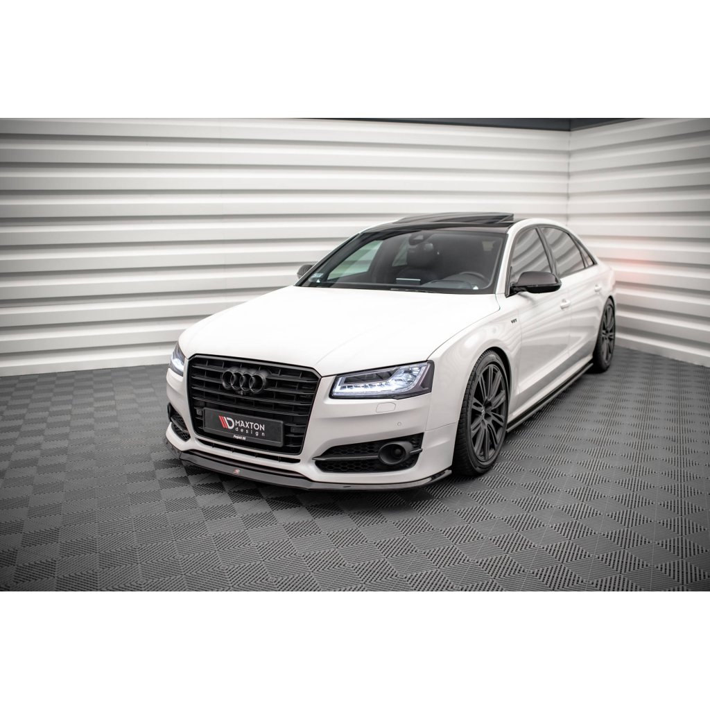 Maxton Design spoiler pod přední nárazník ver.2 pro Audi S8 D4 FL, černý lesklý plast ABS