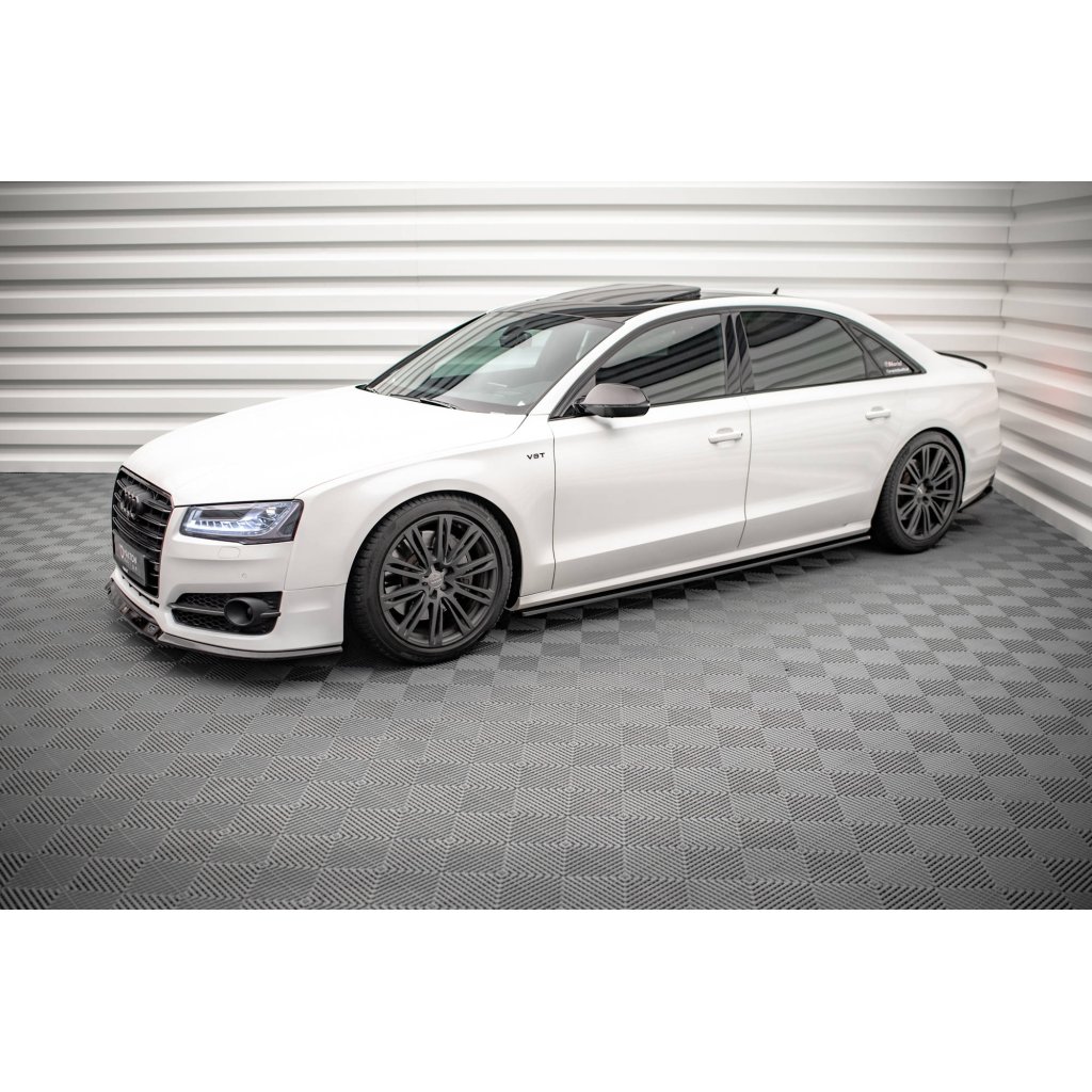 Maxton Design spoiler pod přední nárazník ver.2 pro Audi S8 D4 FL, černý lesklý plast ABS