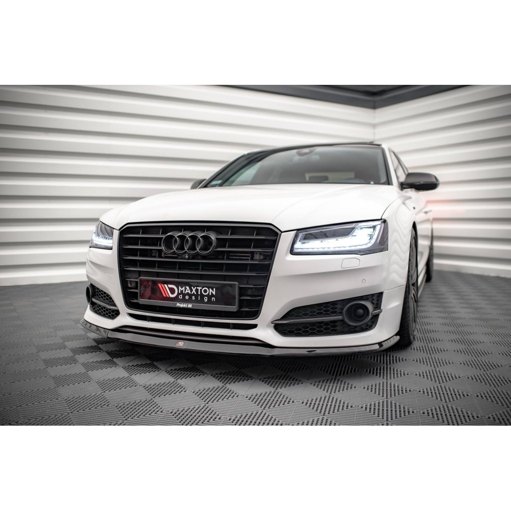 Maxton Design spoiler pod přední nárazník ver.2 pro Audi S8 D4 FL, černý lesklý plast ABS