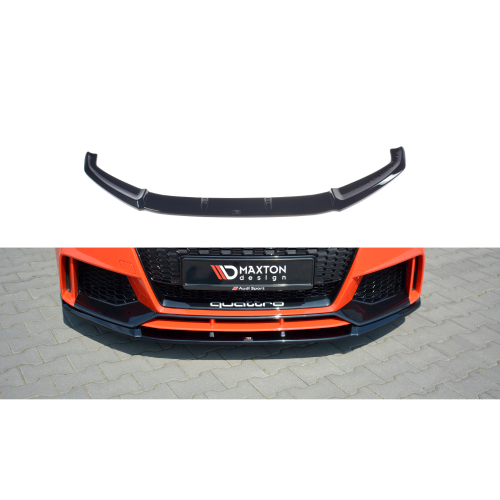 Maxton Design spoiler pod přední nárazník ver.2 pro Audi TT RS 8S, černý lesklý plast ABS