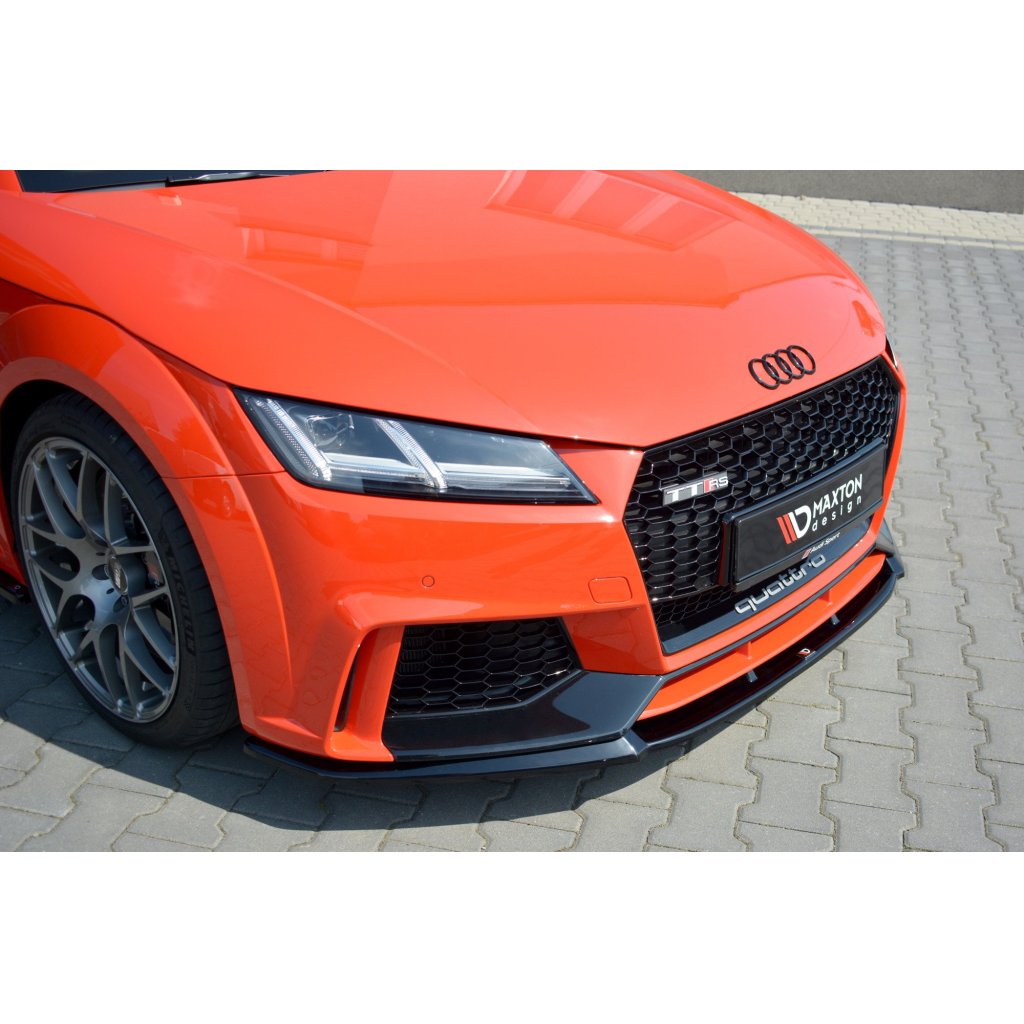 Maxton Design spoiler pod přední nárazník ver.2 pro Audi TT RS 8S, černý lesklý plast ABS