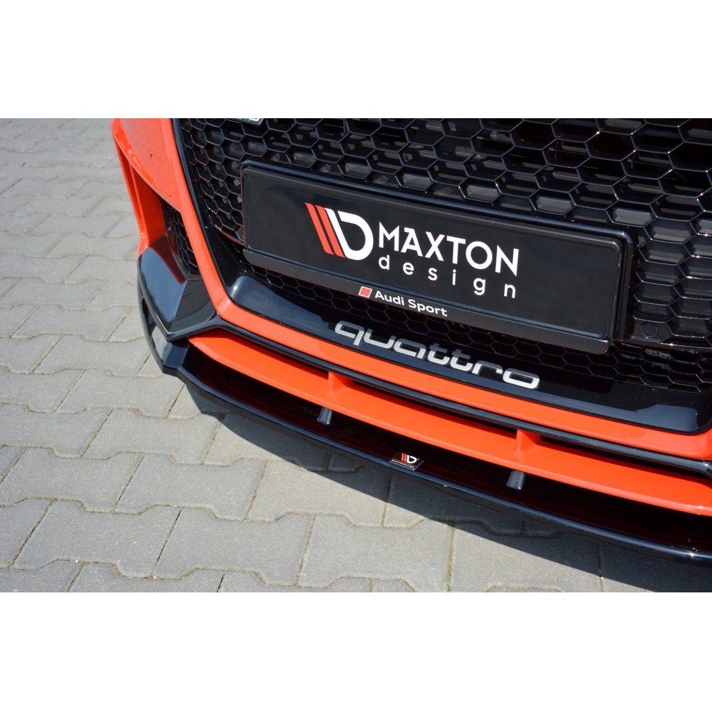 Maxton Design spoiler pod přední nárazník ver.2 pro Audi TT RS 8S, černý lesklý plast ABS