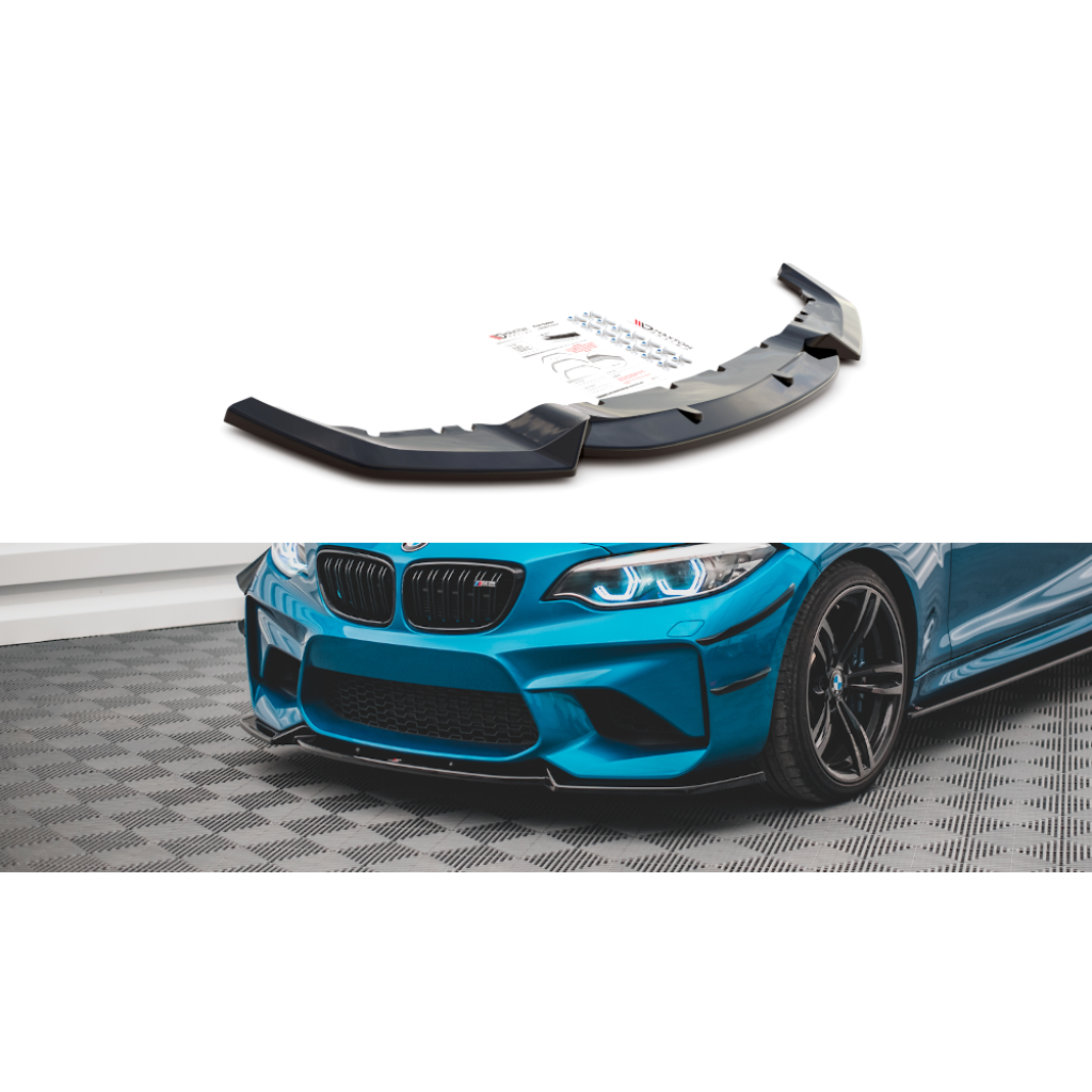 Maxton Design spoiler pod přední nárazník ver.2 pro BMW M2 F87, černý lesklý plast ABS