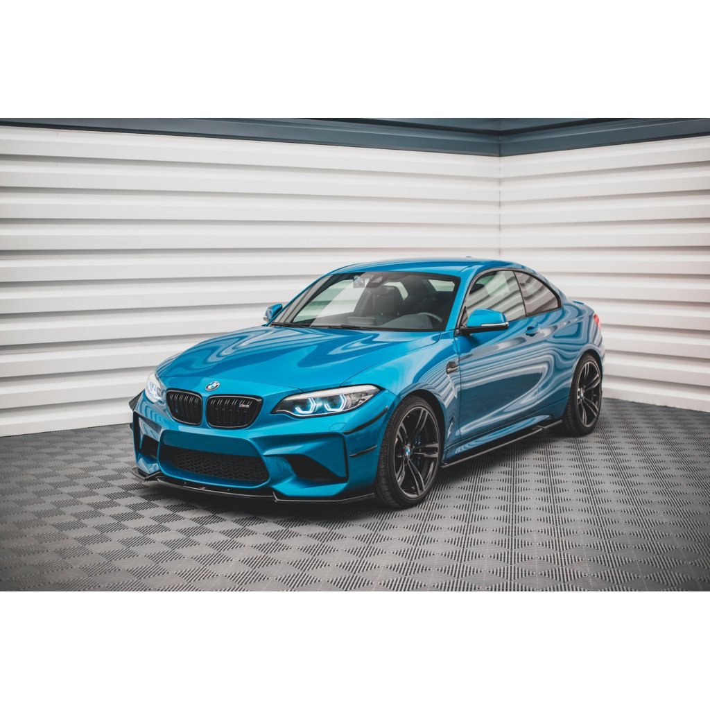 Maxton Design spoiler pod přední nárazník ver.2 pro BMW M2 F87, černý lesklý plast ABS