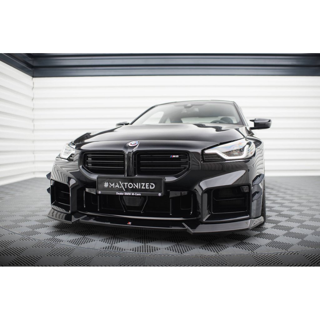 Maxton Design spoiler pod přední nárazník ver.2 pro BMW M2 G87, černý lesklý plast ABS