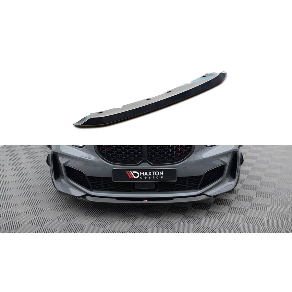 Maxton Design spoiler pod přední nárazník ver.2 pro BMW řada 1 F40, černý lesklý plast ABS, M-Pack