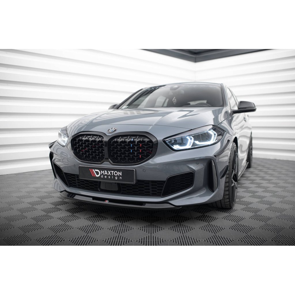 Maxton Design spoiler pod přední nárazník ver.2 pro BMW řada 1 F40, černý lesklý plast ABS, M-Pack