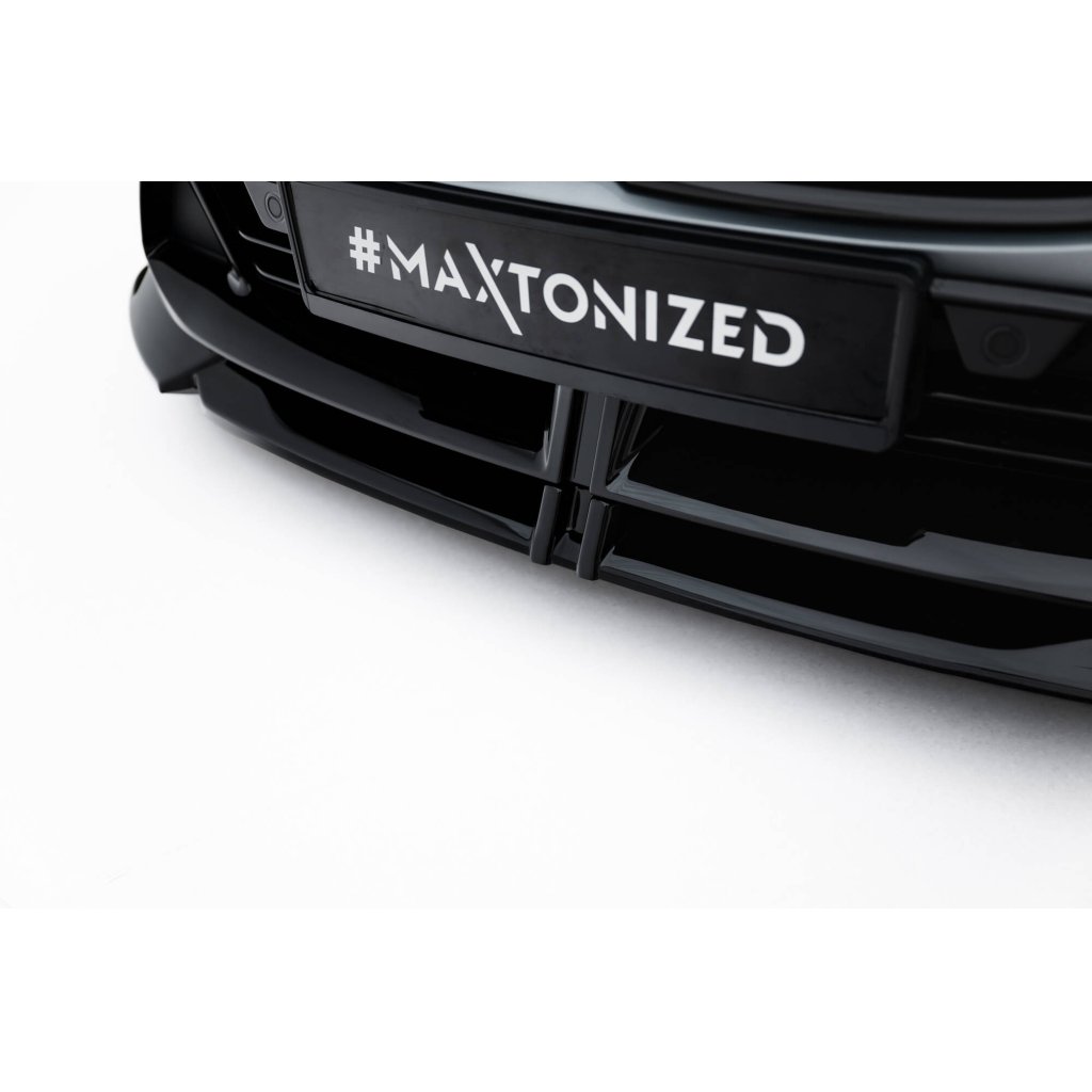 Maxton Design spoiler pod přední nárazník ver.2 pro BMW řada 1 F70, černý lesklý plast ABS, M135i / M-Pack