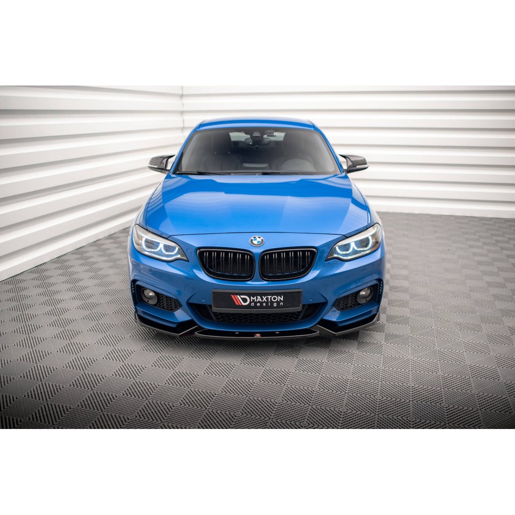 Maxton Design spoiler pod přední nárazník ver.2 pro BMW řada 2 F22, černý lesklý plast ABS, M-pack