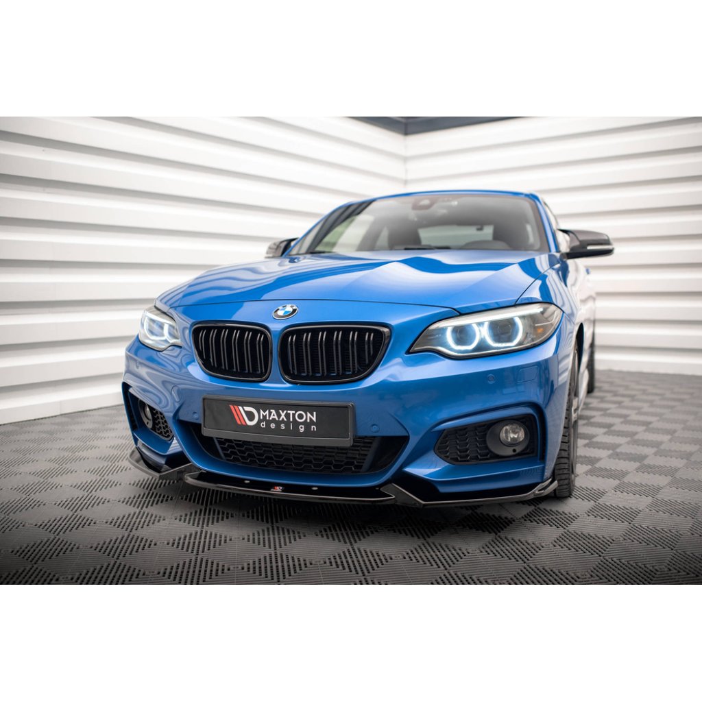 Maxton Design spoiler pod přední nárazník ver.2 pro BMW řada 2 F22, černý lesklý plast ABS, M-pack
