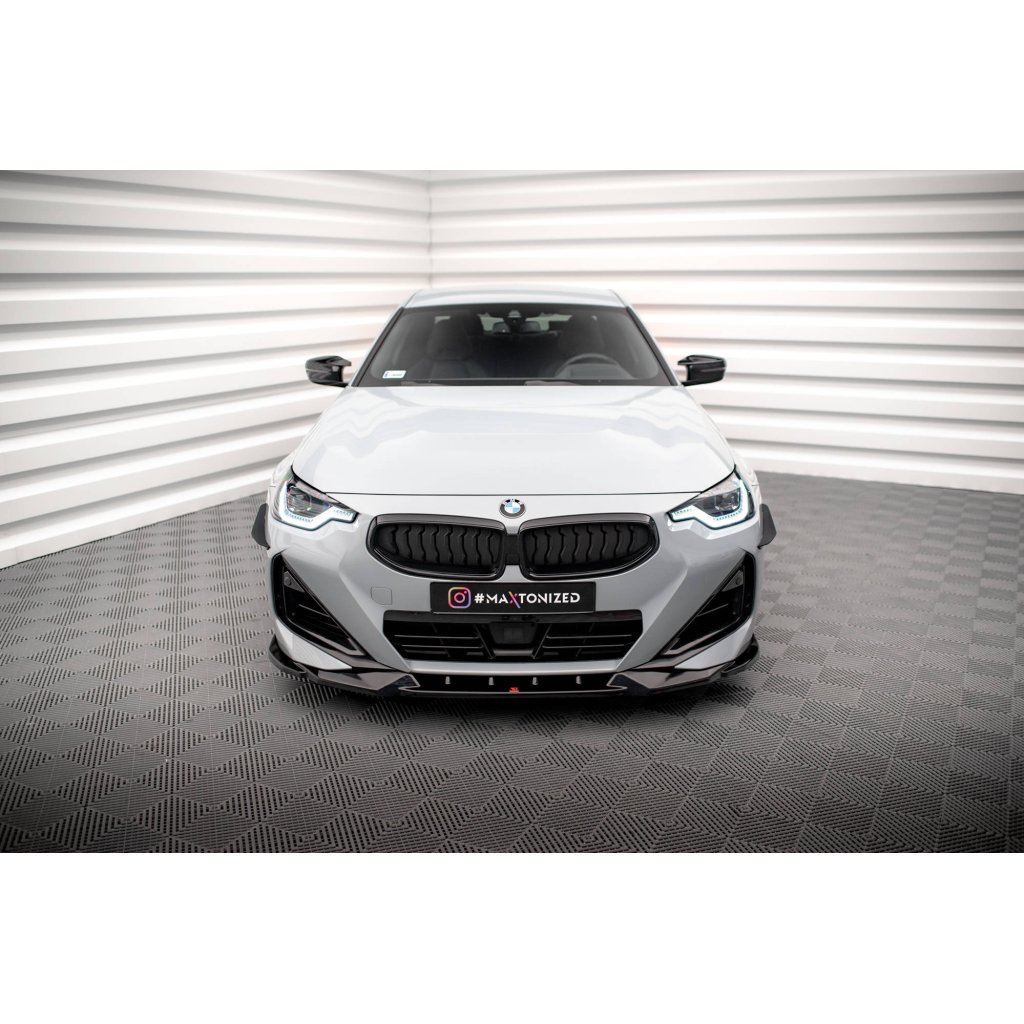 Maxton Design spoiler pod přední nárazník ver.2 pro BMW řada 2 G42 M240i, G42 M-Pack, černý lesklý plast ABS