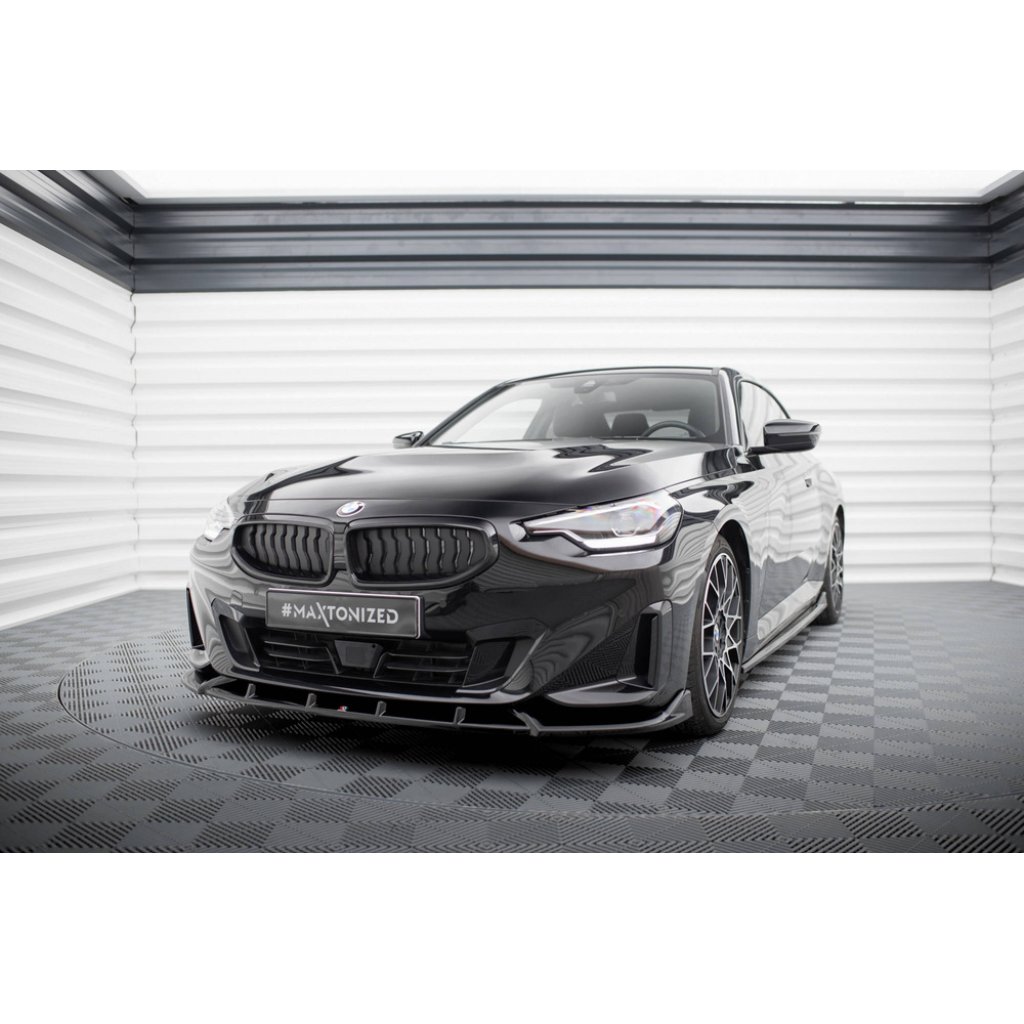 Maxton Design spoiler pod přední nárazník ver.2 pro BMW řada 2 G42 Standard, černý lesklý plast ABS