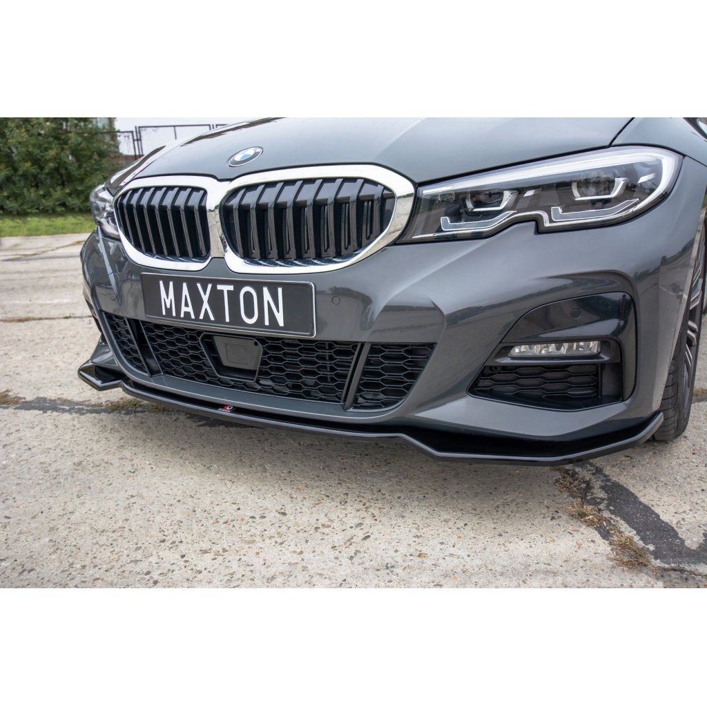 Maxton Design spoiler pod přední nárazník ver.2 pro BMW řada 3 G20 M-Pack, černý lesklý plast ABS
