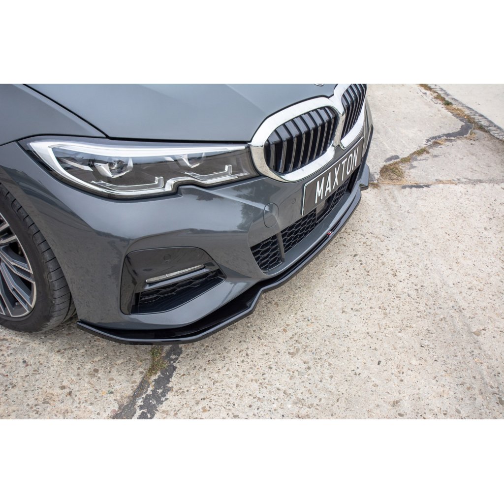 Maxton Design spoiler pod přední nárazník ver.2 pro BMW řada 3 G20 M-Pack, černý lesklý plast ABS