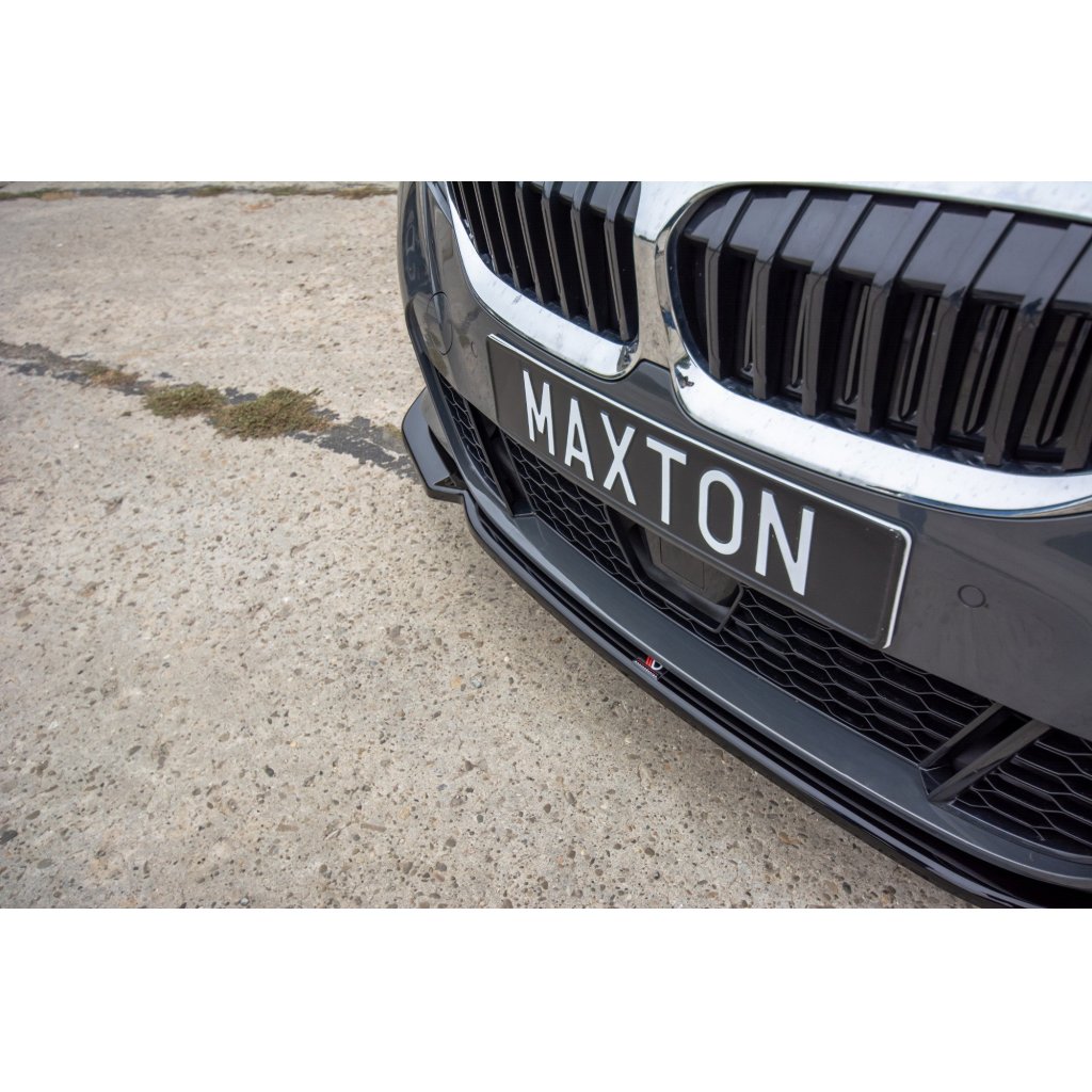 Maxton Design spoiler pod přední nárazník ver.2 pro BMW řada 3 G20 M-Pack, černý lesklý plast ABS