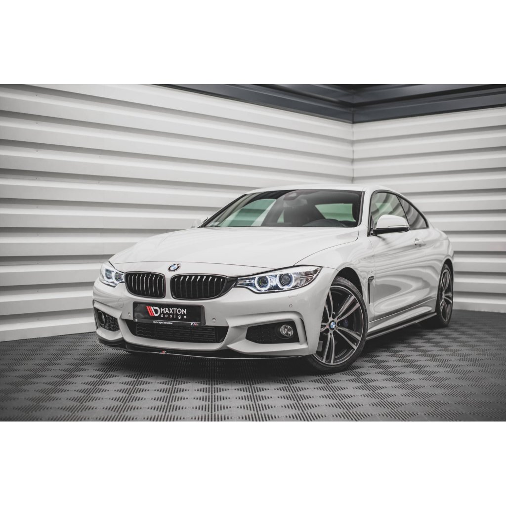 Maxton Design spoiler pod přední nárazník ver.2 pro BMW řada 4 F32, černý lesklý plast ABS